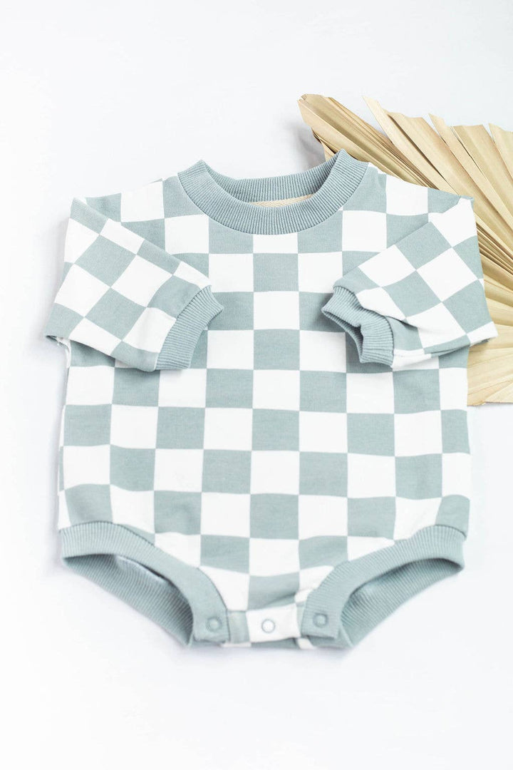 Checkered Oversized Bubble Romper