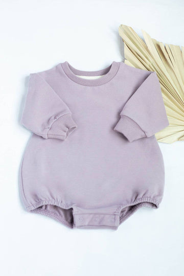 Organic Short Bubble Romper - Coral Stripes