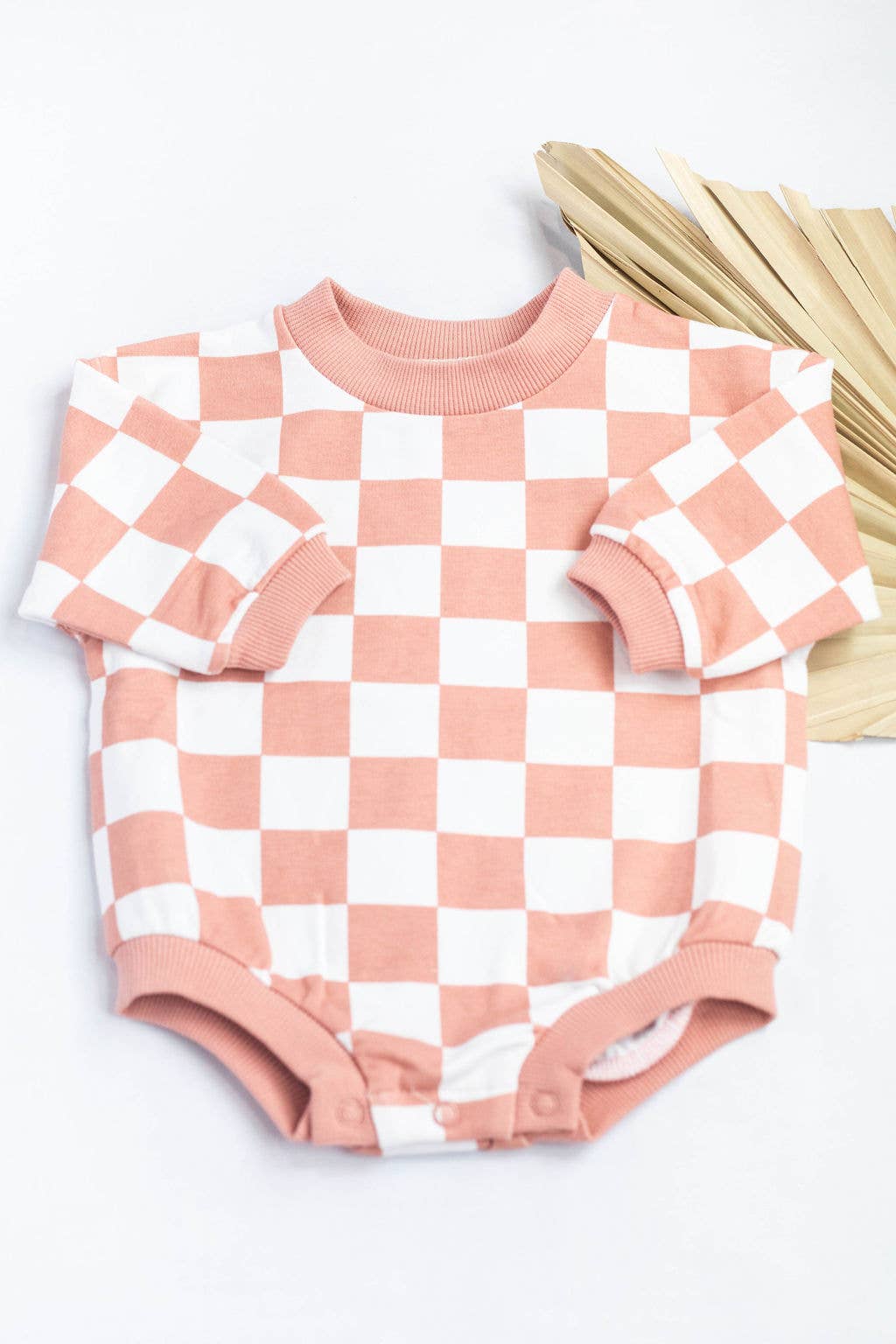 Checkered Oversized Bubble Romper